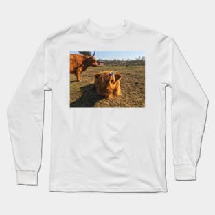 Scottish Highland Cattle Cow and Calf 1982 Long Sleeve T-Shirt